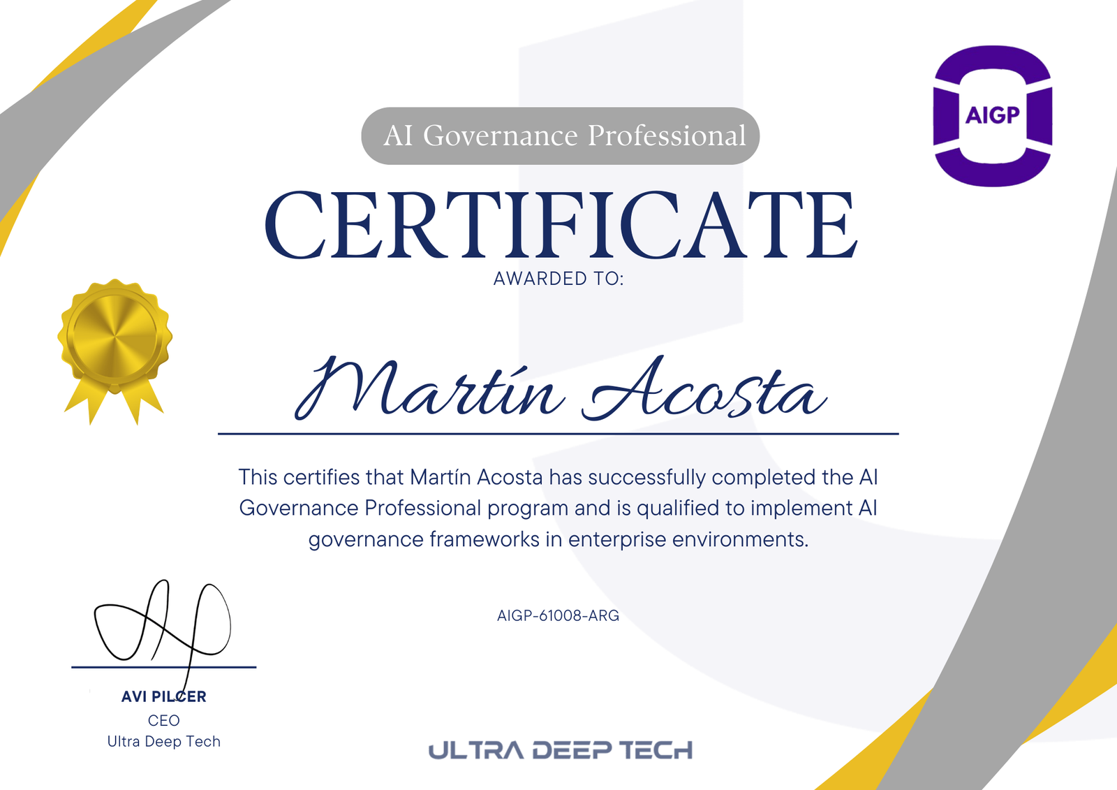 Ejemplo Certificado AIGP